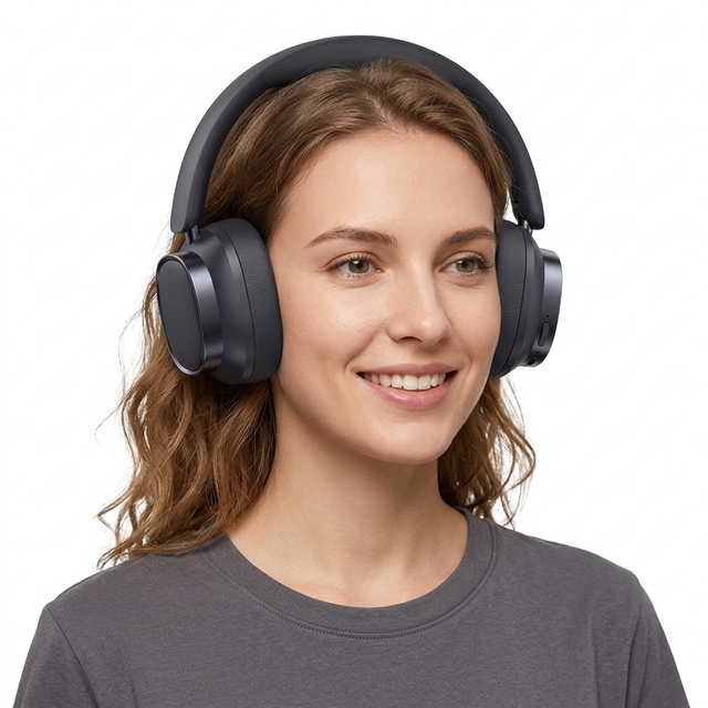 Active Noise Cancelling Headphones 60H Battery Life Deep Bass BT 6.0 Built-In Mic Office Study Memory Foam Protein Leather