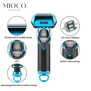 MIOCO M2203 rasoir de barbier électrique professionnel Zero T lame Double feuille 7500 tr/min moteur à courant continu bouton interrupteur batterie détachable visage - Product Image 4