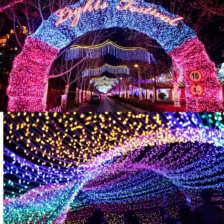 Водонепроницаемый уличный 100LED 200LED 300LED светодиодный солнечный декоративный садовый свет Рождественские огни