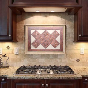 Carreaux muraux décoratifs en métal faits à la main pour crédence de cuisine, plaques murales personnalisées en <span class=keywords><strong>cuivre</strong></span>, style ancien - Product Image 2