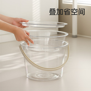 FaSoLa Transparent <b>Bucket</b> <b>With</b> <b>Lid</b> 6-10L Thickened For Home Laundry Foot Bath Student Dorm Use - Product Image 3