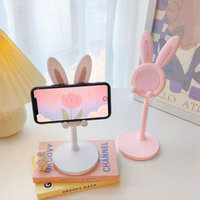 Penyangga Ponsel Kelinci Kartun Lucu, Dapat Disesuaikan & Kompatibel dengan Ponsel, Kindle, iPad, Switch, Tablet & Lainnya
