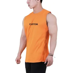 Custom manufacturer wholesale fitness man tank tops slim fit sport men armless shirt tank top