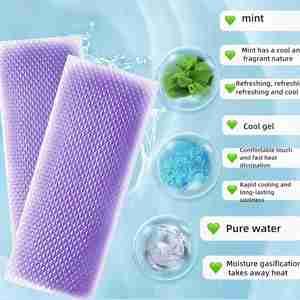 Cooling Gel Patches 20 Pack 8 Hour Ice Cold Relief for Forehead, Neck & Body Grape Mint Scented Instant Temperature <b>Drop</b> - Product Image 3