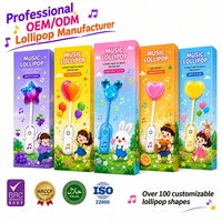 Fabricante Mayorista de Dulces, Piruletas Musicales con Sabor a Frutas, Empaque Individual Personalizado, BRC, Halal, OEM/ODM