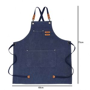 Tablier de Chef Adulte en Gros 100% Coton Toile Imperméable avec Logo Personnalisé Tabliers de Cuisine Outil de Travail Fleuriste Jardin Tablier Élégant - Product Image 2