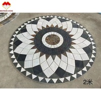 Mosaïques de marbre personnalisées en jet d'eau, incrustations de marbre pour sols, tapis en marbre, mosaïques de marbre en jet d'eau