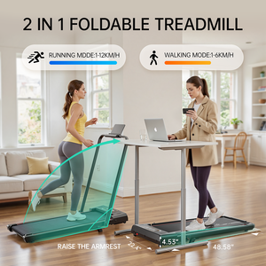 Máy chạy bộ cao cấp mới cho gia đình 1-12KM/h, máy đi bộ gấp gọn dưới bàn, máy đi bộ dốc di động, máy chạy bộ điện tập thể dục - Product Image 3