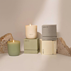 AIKUN Customized Box Design Large Strong Scented Oil <strong>Candle</strong> Home Decoration Custom Soy Wax Glass Jar Scented <strong>Candle</strong> - Product Image 4