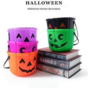 Trick or Treat Pumpkin <b>Plastic</b> Candy <b>Bucket</b> With Handle Party Decorations Halloween Supplies - Product Image 5
