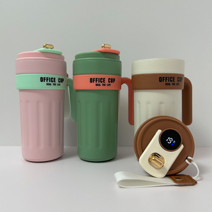 22oz 650ml <b>Smart</b> Temperature Display 316 Stainless Steel Office Coffee Cup <b>Mug</b> with Handle - Product Image 1