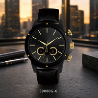 Herren Multifunktions-Quarzuhr Edelstahlgehäuse mit Echtlederarmband Business Casual Herren-Armbanduhr Individuelles Logo