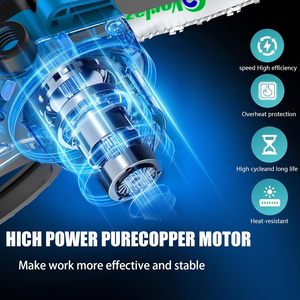 Mini motosierra inalámbrica de <span class=keywords><strong>6</strong></span> pulgadas, motosierra eléctrica alimentada por batería con engrasador automático, motosierra pequeña de mano para cortar madera - Product Image 5