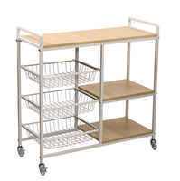 Chariot de rangement métallique à 3 niveaux détachable, chariot utilitaire mobile en maille avec poignée et roues pour la maison, la cuisine, la salle de bain, le salon