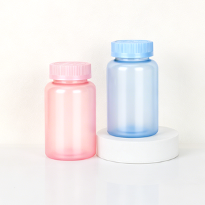 Botellas de Plástico Pastel para Almacenamiento, Envases Redondos con Tapa de Rosca, Frascos Vacíos para Uso en Cosméticos, Cuidado de la Piel y Suplementos - Product Image 2