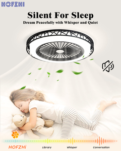Nuevo <span class=keywords><strong>Diseño</strong></span> de Lámpara de Techo para Dormitorio con <span class=keywords><strong>Ventilador</strong></span>, Control Remoto, Motor LED AC/DC, 6 Velocidades, Regulable, 5 Aspas de ABS - Product Image 4