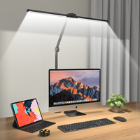 Lampe de bureau LED en métal pour la maison et le bureau, 22W, 1000LM, lumière à intensité variable, noire |   Éclairage double focalisé à large portée