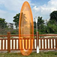 Kayak transparent rouge cyan 3m, bateau transparent comme du cristal, canoë à fond de verre pour complexe hôtelier