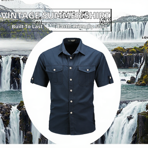 Chemise décontractée ample et fine en coton 100% respirant, anti-rides, pour le printemps, vente en gros, service OEM pour vêtements de travail épais - Product Image 2