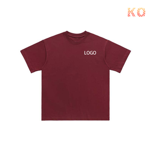 300GSM 100% Penteado T-shirt de Algodão Personalizado Refletir Impresso Solto Ajuste Padrão Sólido Estilo Casual T-shirt dos homens - Product Image 3