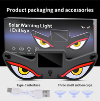Lampe d'avertissement LED universelle dynamique solaire Devil Evil Eye Strobe, étanche, sans fil, pour pare-brise de voiture, lumière d'ambiance
