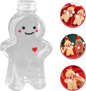 500ml 16oz Novo Design Novo Gingerbread Man Garrafa De Plástico Descartável Transparente Bebida Leite Tea Cup Clear Juice Christmas Bottle - Product Image 5