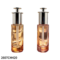 Flacon compte-gouttes en verre doré pour sérum, pompe de transfert, cosmétique, huile essentielle, vide, soin de la peau, portable, feuille d'argent dorée