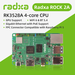 Radxa ROCK 2A RK3528A Processeur Quadricœur, 4K et Ethernet Gigabit Quadricœur <span class=keywords><strong>Cortex</strong></span>-<span class=keywords><strong>A53</strong></span> GPU Mali-450 Port Ethernet Gigabit PoE - Product Image 2