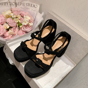 <span class=keywords><strong>Sandali</strong></span> da Donna di Design con <span class=keywords><strong>Tacco</strong></span> Alto e Grosso, Punta Quadrata, Cinturino alla Caviglia, Tinta Unita, Taglie Grandi, Sexy - Product Image 4