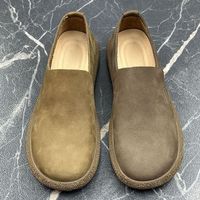 Chaussures Birken pour hommes, chaussures en cuir polyvalentes de style rétro pour le printemps, chaussures à bout large pour hommes, légères, semelles souples, mocassins