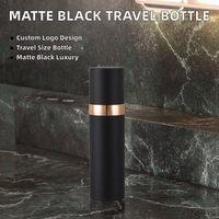 Emballages cosmétiques de luxe vides en plastique noir de 15 ml, 30 ml, 50 ml, flacons à pompe sans air pour les soins de la peau en voyage