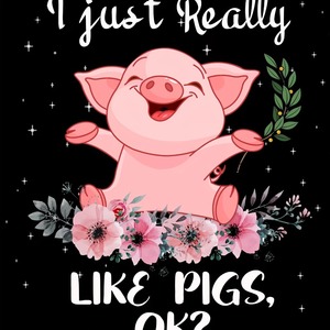 Couverture en peluche à imprimé cochon de dessin animé, noire avec fleurs et étoiles, style moderne pour la maison, quatre saisons - Product Image 3