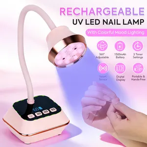 Cordless Nail Dryer <b>with</b> 12 LEDs, 3 <b>Timer</b> Settings, LCD Display, 1500mAh Battery, Portable Gel Nail <b>Lamp</b> for Fast Curing - Product Image 2