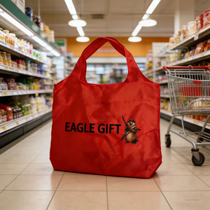 Bolsa de compras promocional plegable de poliéster reciclado personalizada - Product Image 5