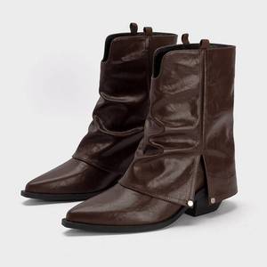 European Style Chunky Platform 2024 Ankle Footwear Female Women <b>Boots</b> with Heels - Product Image 1