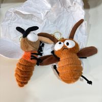 Série d'insectes créatifs de dessin animé, jouet en peluche mignon, cafard, chenille, moustique, pendentif en coton PP, porte-clés, poupée