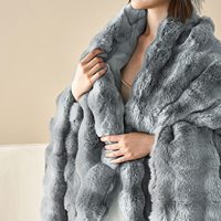 Luxe coréen vison lourd King Size fausse fourrure couvertures 100% Polyester tricoté hiver Animal motif pour avions