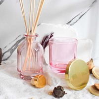 LZ mini paquets de parfums de maison vides à motif gaufré côtelé Flacon diffuseur de roseau d'aromathérapie avec bâton