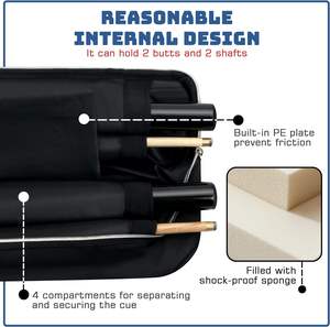 Queue de billard, Queue de billard en fibre de carbone, Queue de billard de snooker avec étui de transport - Product Image 2