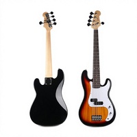 Guitare basse électrique 5 cordes avec corps en paulownia, touche en palissandre, 20 frettes, finition brillante, micro SS