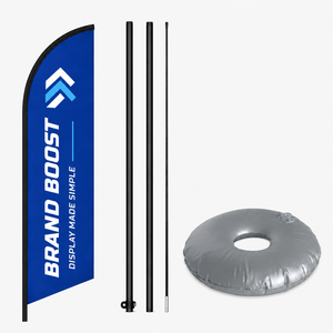 Bandera de poliéster y fibra de vidrio con impresión digital para branding de rutas de maratón, pancarta publicitaria para patrocinadores de circuitos de carrera - Product Image 1