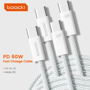 Toocki 3M 66W 6A PD สายชาร์จเร็ว USB Type-c 3M Usb ประเภท C 66W สายเคเบิลข้อมูล Type-C QC3.0 สายชาร์จสําหรับ Huawei