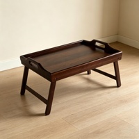 Table de lit pliante classique en bambou, plateau de service multifonction portable pour petit-déjeuner, avec poignées et pieds pliables, bureau pour ordinateur portable, pour canapé