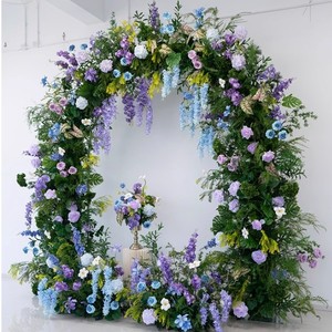 Arche murale de fleurs artificielles artisanales détachable, adaptée pour les mariages en plein air, les fêtes sur <span class=keywords><strong>pelouse</strong></span>, la décoration de toile de fond de mariage - Product Image 2