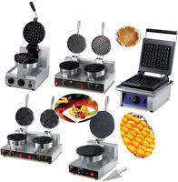 Gaufrier électrique double professionnel avec plaques antiadhésives en acier inoxydable, classe A écoénergétique, pour usage domestique et hôtelier