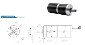 มอเตอร์เกียร์แบบแพลนเนทารีไร้แปรงถ่าน 52 มม. 50 วัตต์ <span class=keywords><strong>12V</strong></span> 24V IP55 แบบยึดหน้าแปลน อัตราทดเกียร์ 3.6-326K <span class=keywords><strong>4.16</strong></span>-808 รอบต่อนาที ความเร็วต่ำ แรงบิดสูง สำหรับพัดลมเรือ - Product Image 3