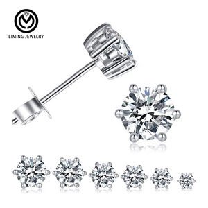 GE53 Korean Trendy Cubic Zircon CZ Stud <strong>Earrings</strong> 925 Sterling Silver <strong>Square</strong> <strong>Diamond</strong> Hypoallergenic <strong>Earring</strong> for Women Men Jewelry - Product Image 5
