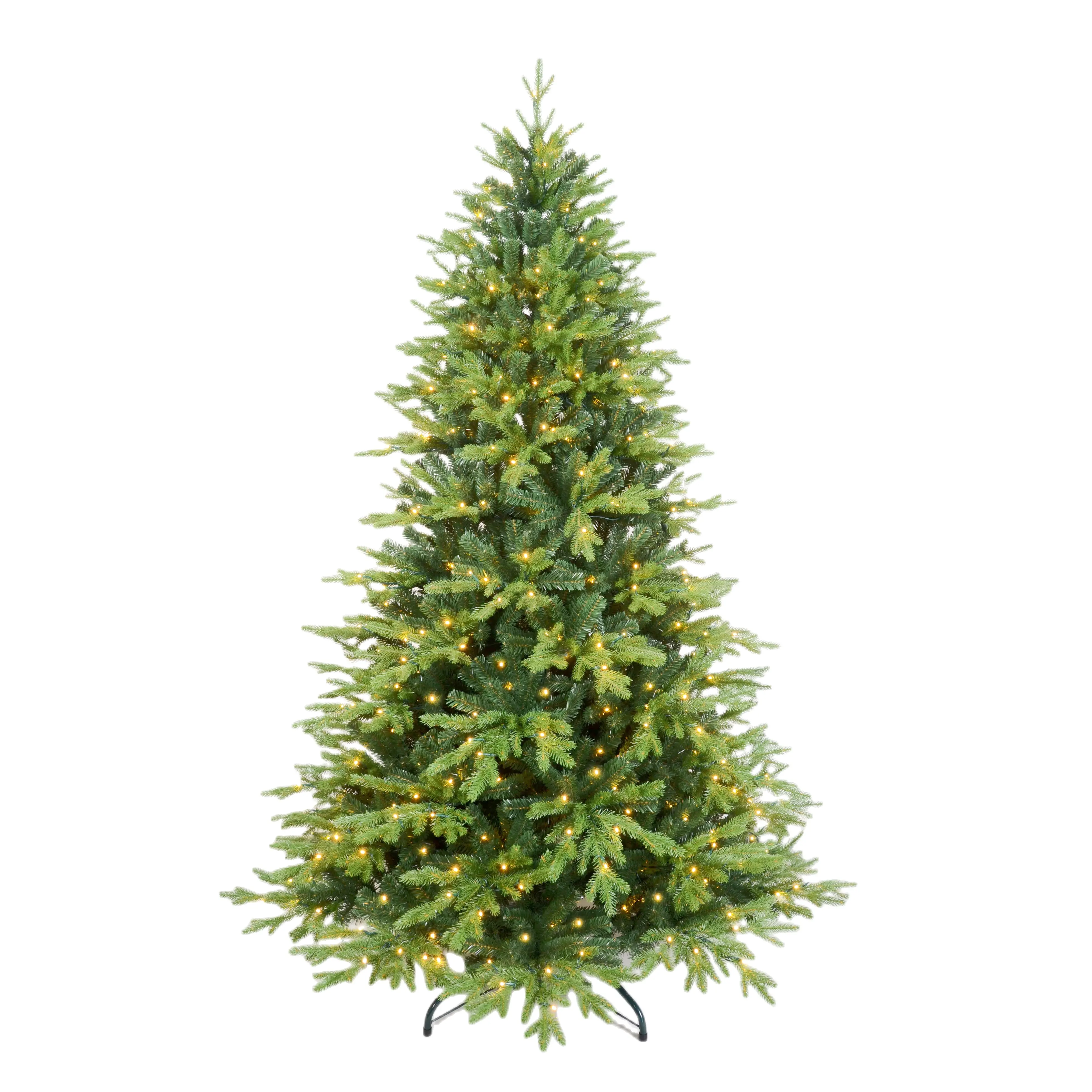 Prezzo di fabbrica Premium Luxury Christmas Holiday decoration 7.5ft pre-illuminato abete artificiale albero di natale piedi in metallo