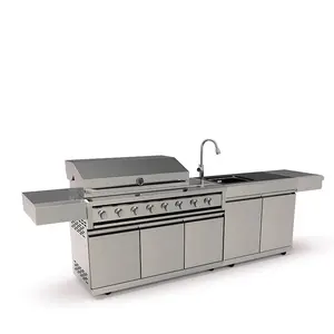 مجموعة خزانات مطبخ Bbq خارجية غير مسجلة طراز Glossy