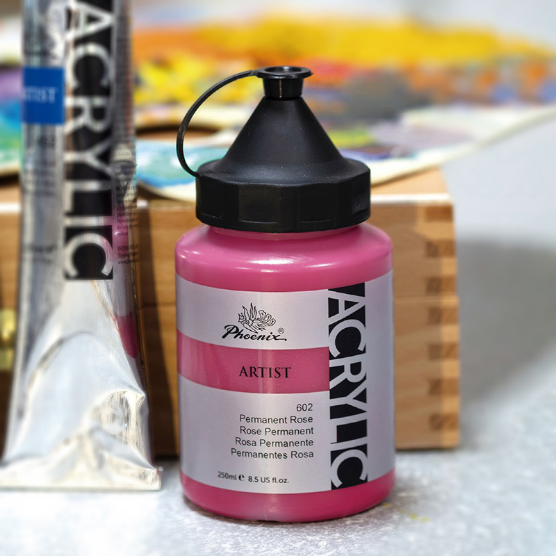 Phoenix 250ml Artist Grade High Level Pigment Loading Glatte satin ierte Acrylfarben